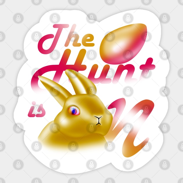 The hunt is on now, gold egg chase Sticker by AdishPr